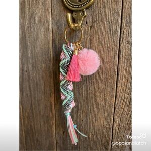 Mint Blush Zig Zag Keychain